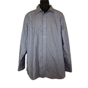Banana Republic Dress Shirt NWOT Size XXL 18-18.5  36 Blue & Mint Green Stripe